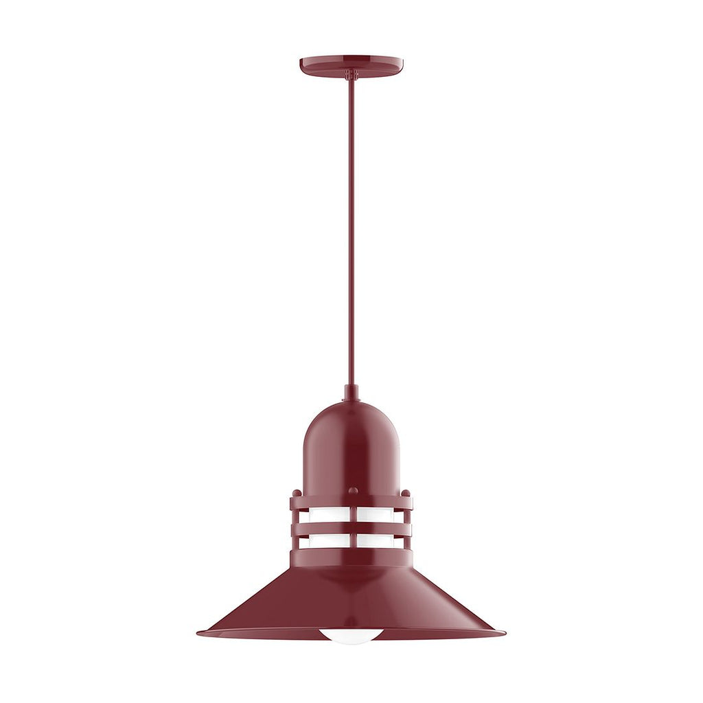 16" Atomic Shade, Pendant With Black Cord And Canopy, Barn Red - PEB150-55