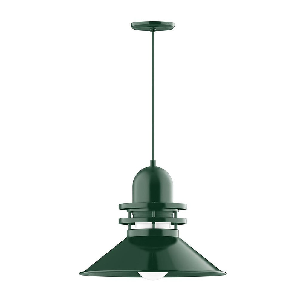 18" Atomic Shade, Pendant With Black Cord And Canopy, Forest Green - PEB151-42