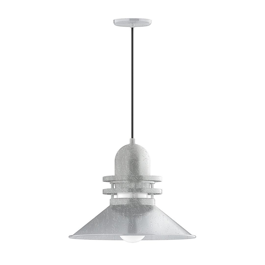 18" Atomic Shade, Pendant With Black Cord And Canopy, Painted Galvanized - PEB151-49