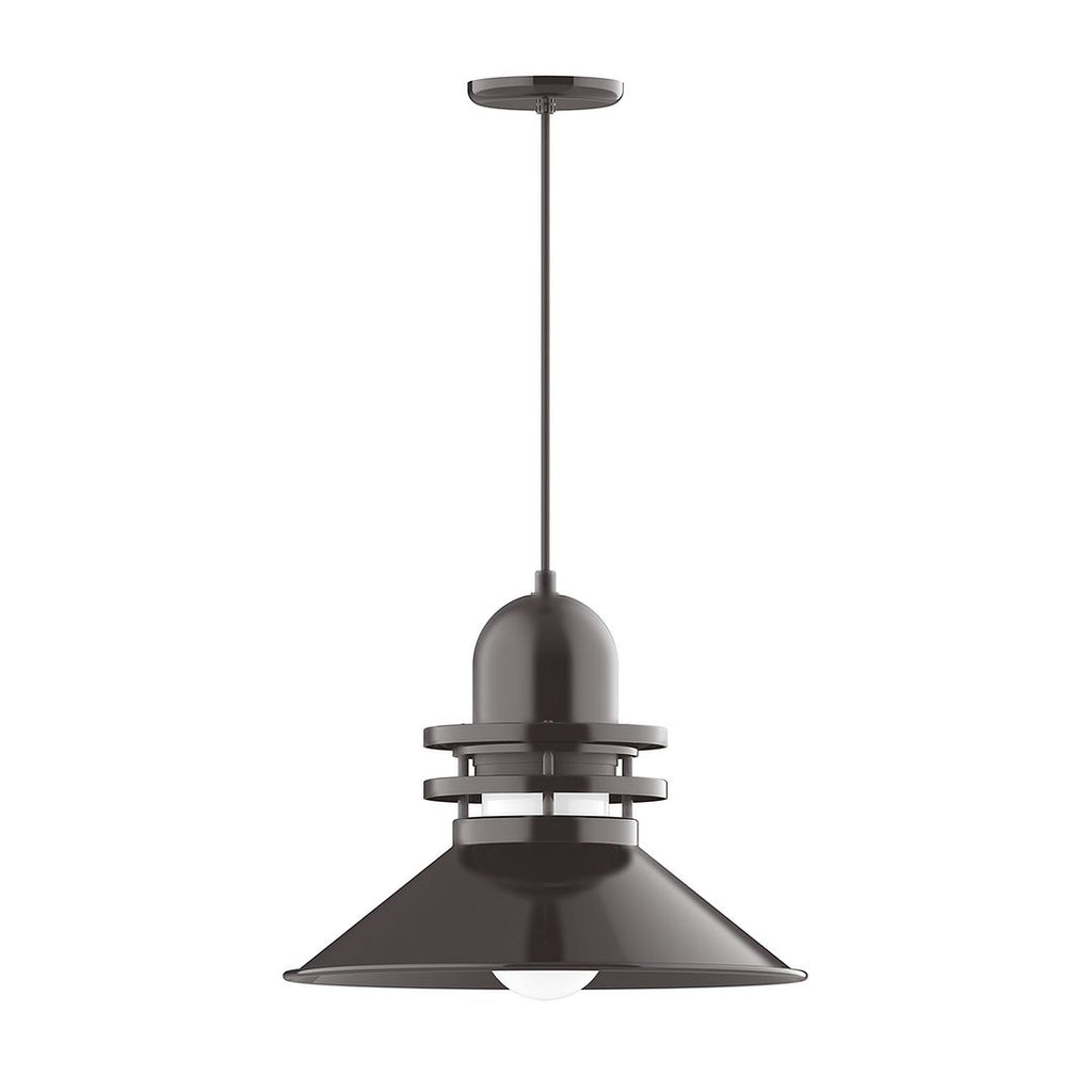 18" Atomic Shade, Pendant With Black Cord And Canopy, Architectural Bronze - PEB151-51