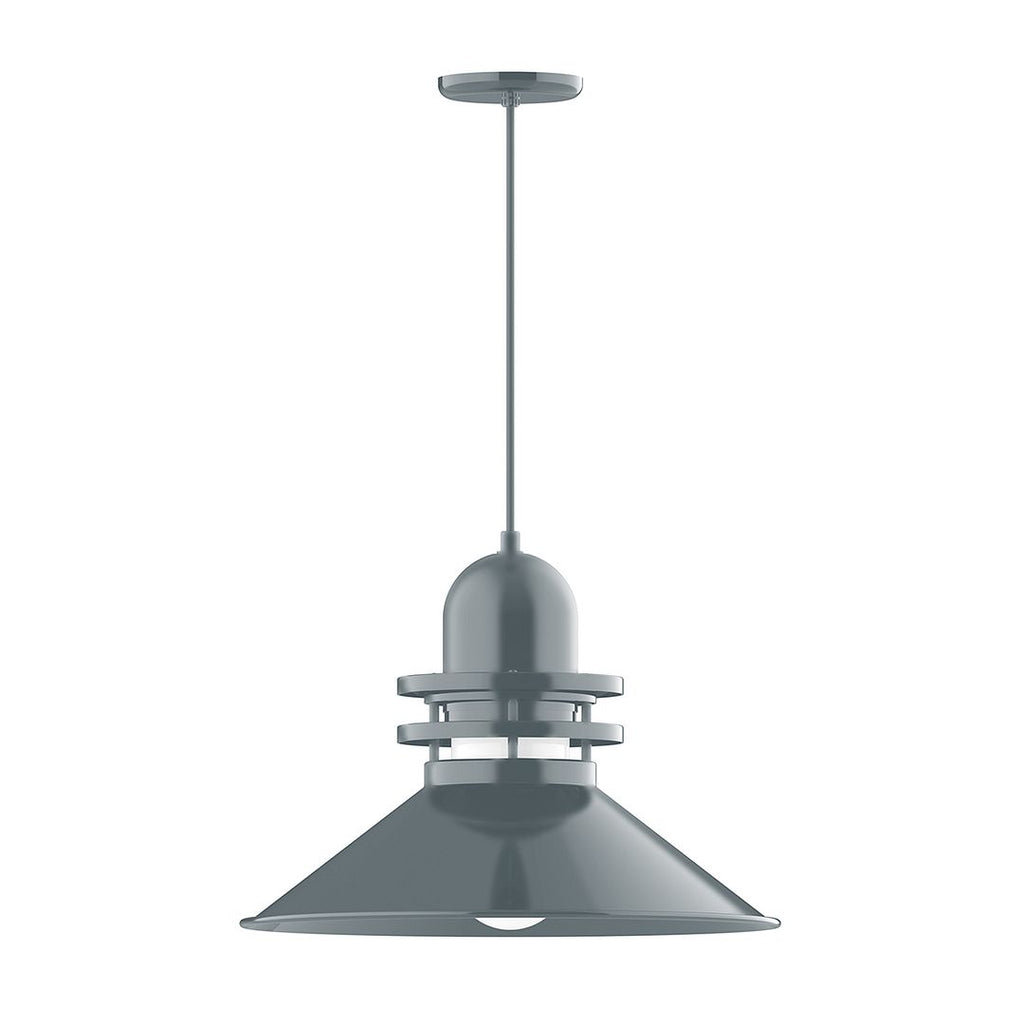 20" Atomic Shade, Pendant With Black Cord And Canopy, Slate Gray - PEB152-40