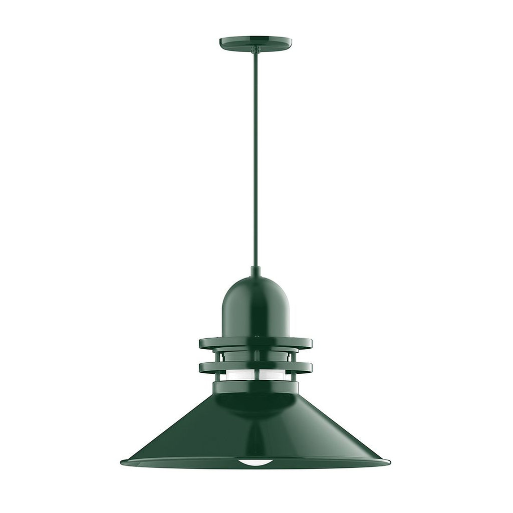 20" Atomic Shade, Pendant With Black Cord And Canopy, Forest Green - PEB152-42