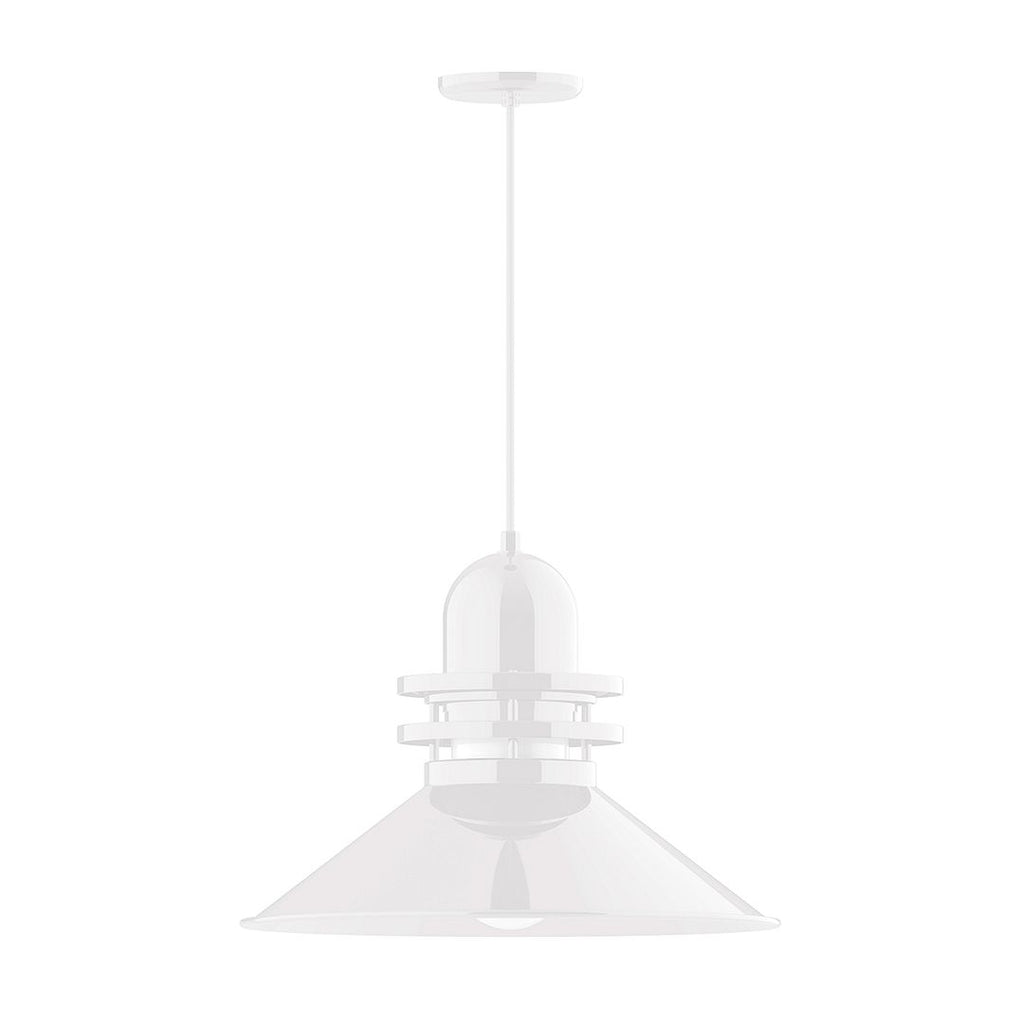 20" Atomic Shade, Pendant With Black Cord And Canopy, White - PEB152-44