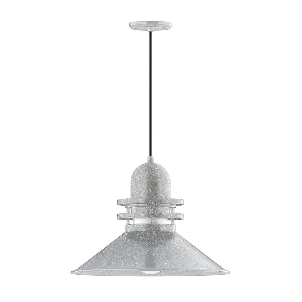 20" Atomic Shade, Pendant With Black Cord And Canopy, Painted Galvanized - PEB152-49