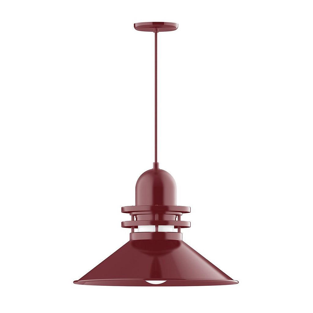 20" Atomic Shade, Pendant With Black Cord And Canopy, Barn Red - PEB152-55