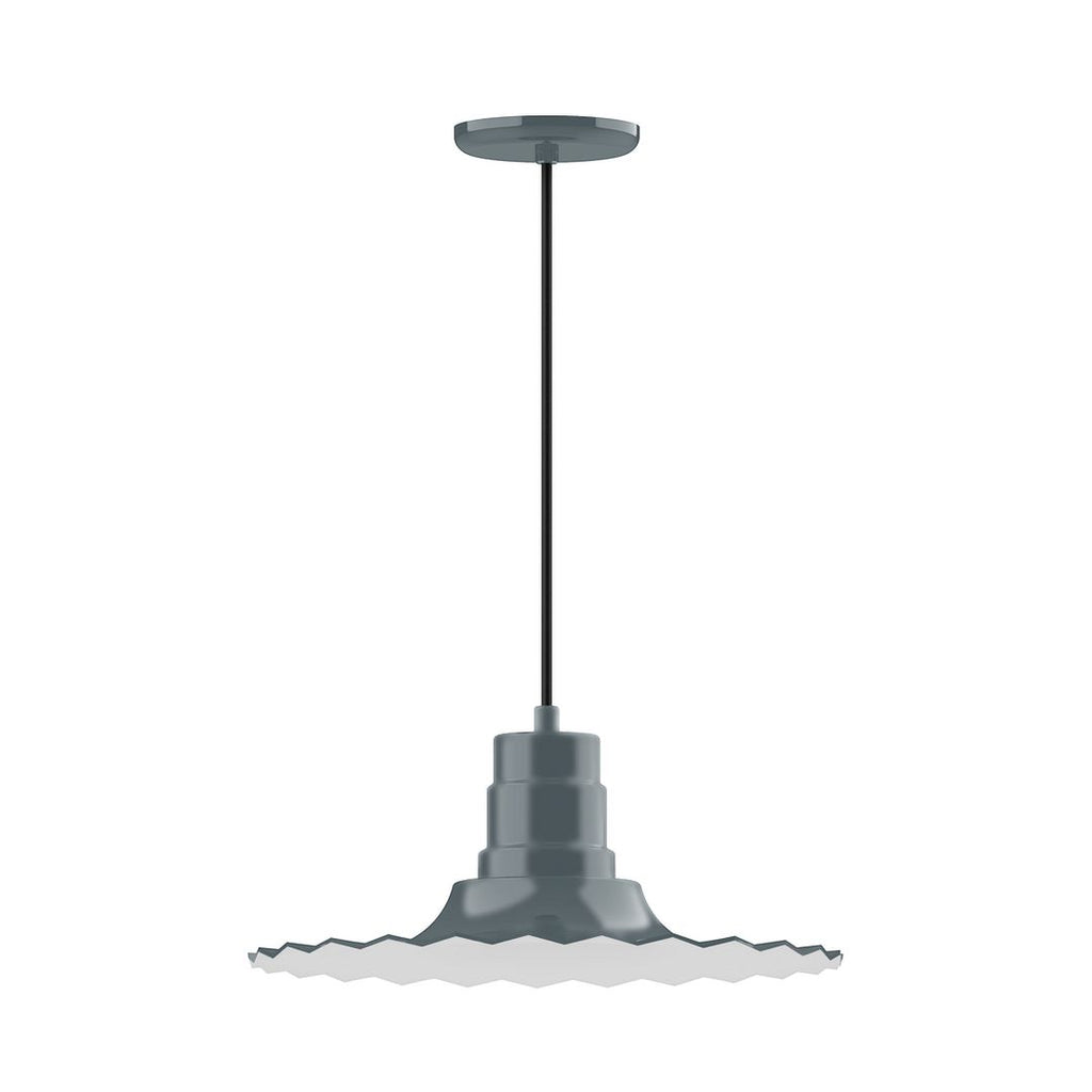 16" Radial Shade, Pendant With White Cord And Canopy, Slate Gray - PEB159-40-C21