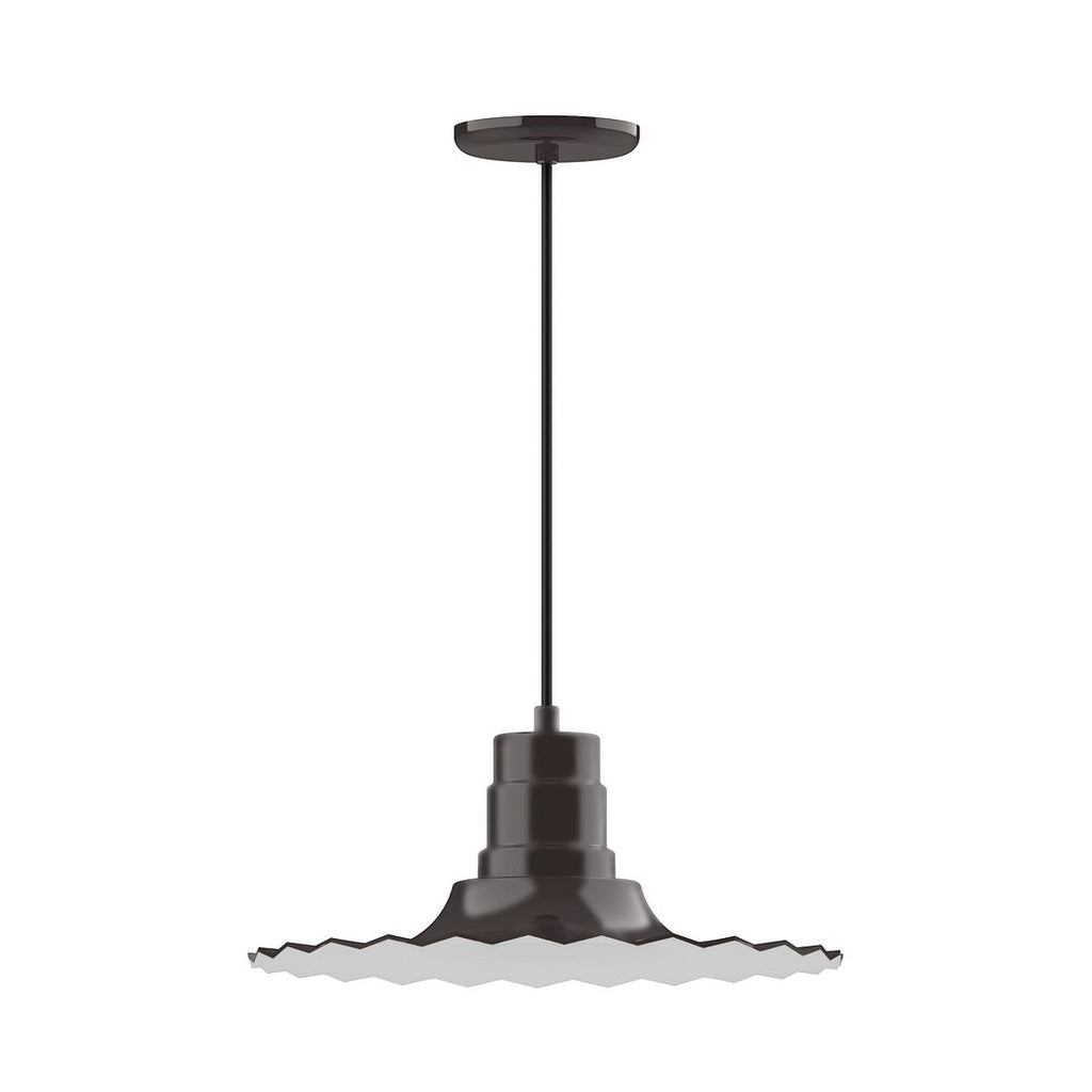 16" Radial Shade, Pendant With White Cord And Canopy, Architectural Bronze - PEB159-51-C21