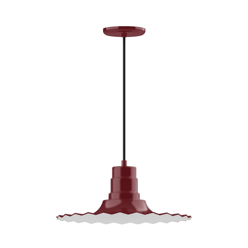 16" Radial Shade, Pendant With White Cord And Canopy, Barn Red - PEB159-55-C21