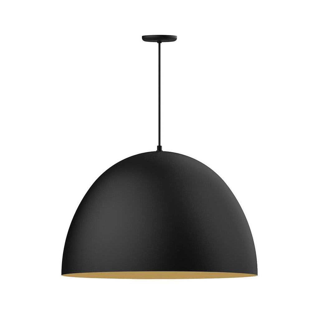 30" Xl Choices Deep Dome Shade, Medium Base, White Cord With Canopy, Black With Gold Matte Interior - PEB214-41-75-C21