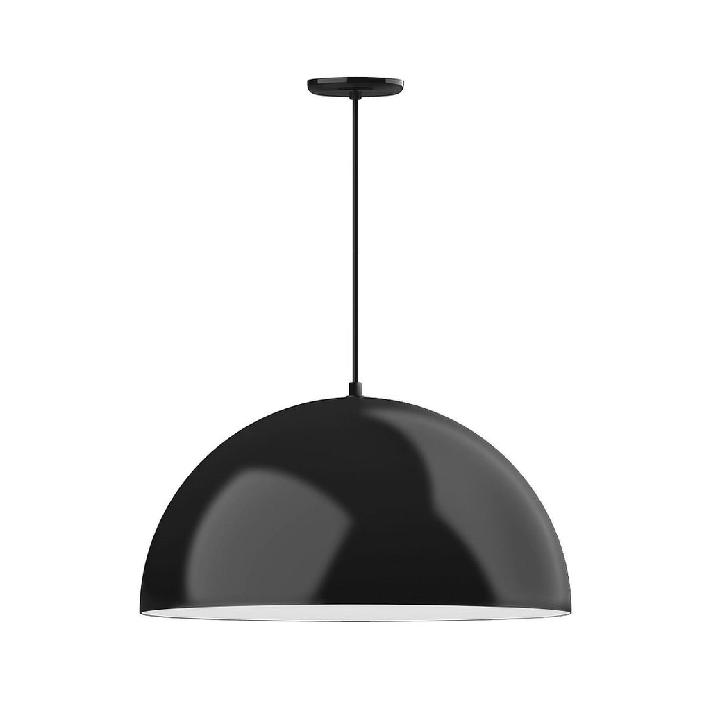 24" Xl Choices Shallow Dome Shade, Medium Base, Black Cord With Canopy, Black - PEB229-41-44