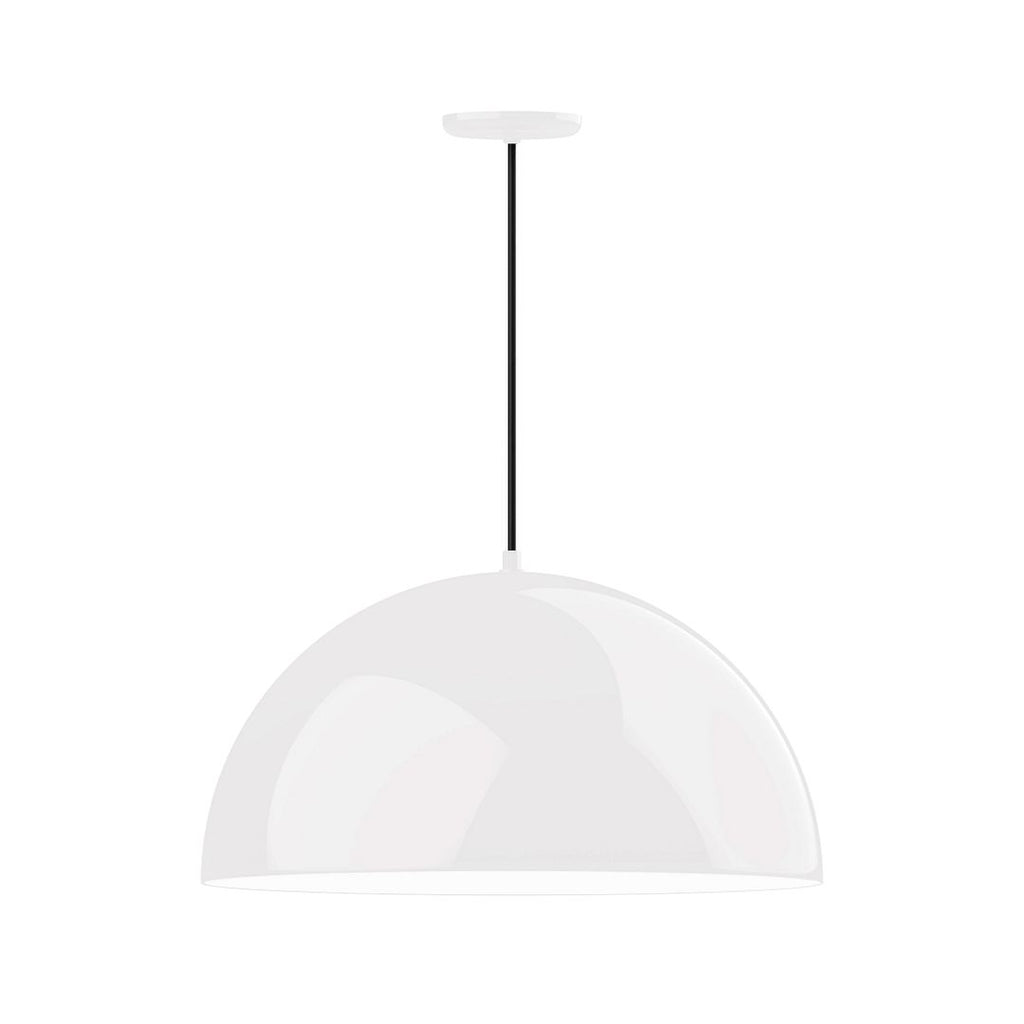 24" Xl Choices Shallow Dome Shade, Medium Base, White Cord With Canopy, White - PEB229-44-44-C21