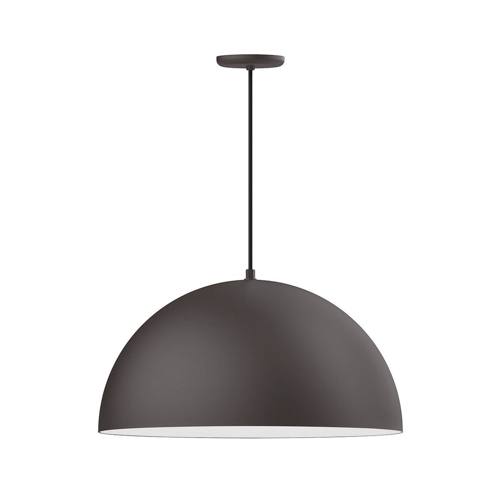 24" Xl Choices Shallow Dome Shade, Medium Base, Black Cord With Canopy, Bronze Matte - PEB229-57-44