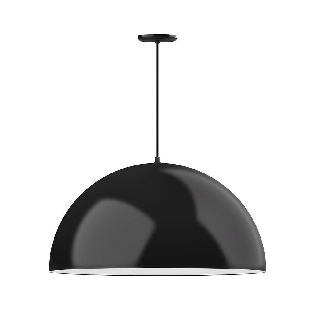 30" Xl Choices Shallow Dome Shade, Medium Base, White Cord With Canopy, Black - PEB230-41-44-C21