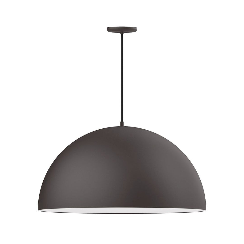 30" Xl Choices Shallow Dome Shade, Medium Base, White Cord With Canopy, Bronze Matte - PEB230-57-44-C21