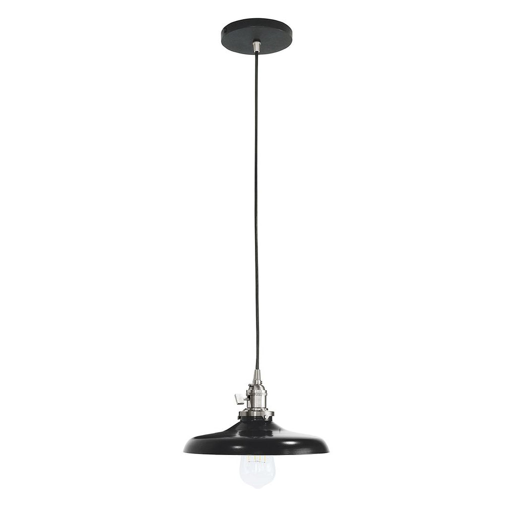 Uno 10" Pendant, Black With Brushed Nickel Hardware - PEB401-41-96