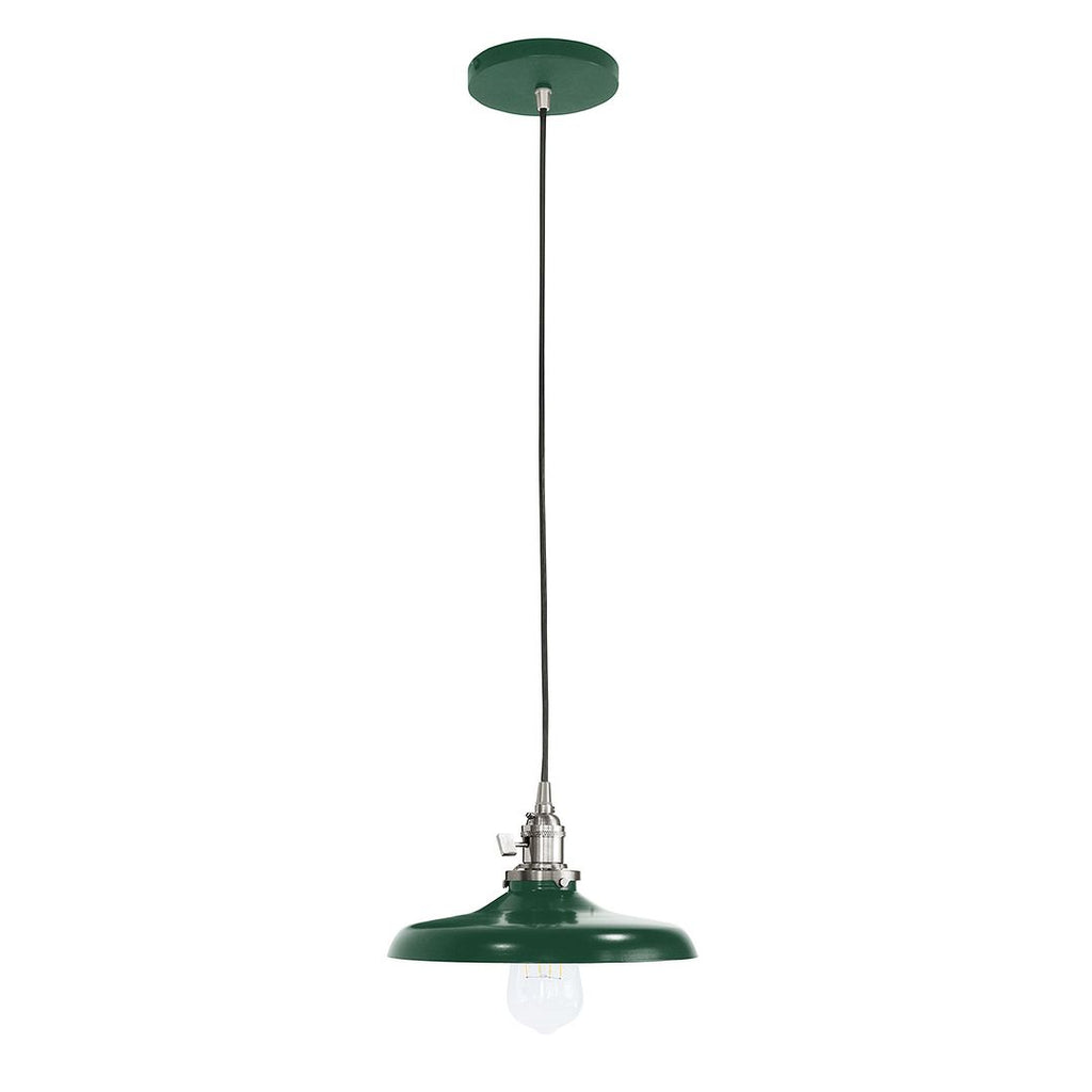 Uno 10" Pendant, Forest Green With Brushed Nickel Hardware - PEB401-42-96