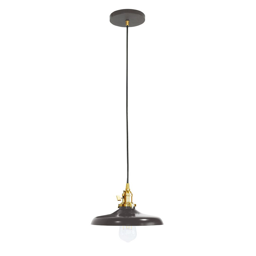 Uno 10" Pendant, Architectural Bronze With Brushed Brass Hardware - PEB401-51-91