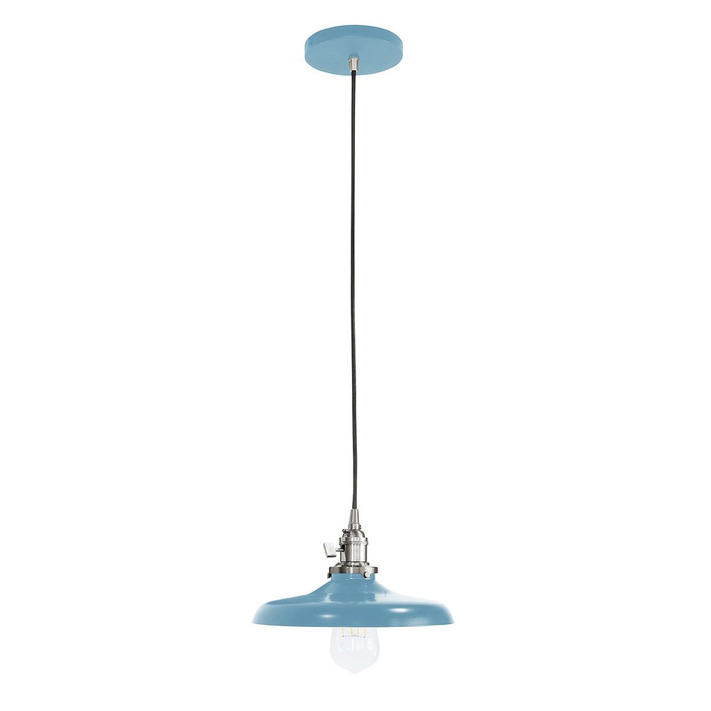 Uno 10" Pendant, Light Blue With Brushed Nickel Hardware - PEB401-54-96