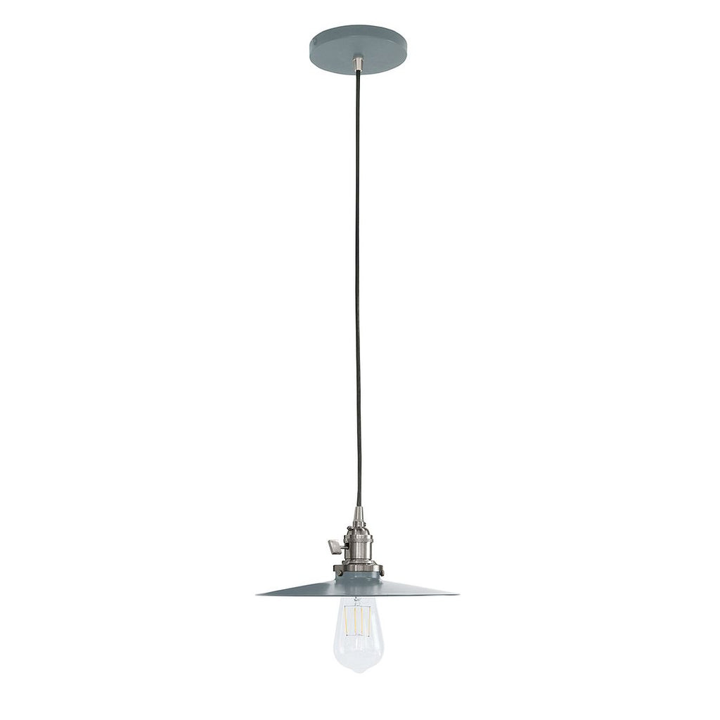 10" Uno Pendant, White Cord With Canopy, Slate Gray With Brushed Nickel Hardware - PEB403-40-96-C21