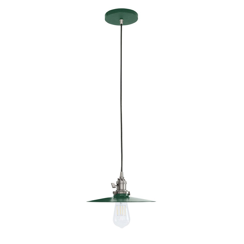 Uno 10" Pendant, Forest Green With Brushed Nickel Hardware - PEB403-42-96