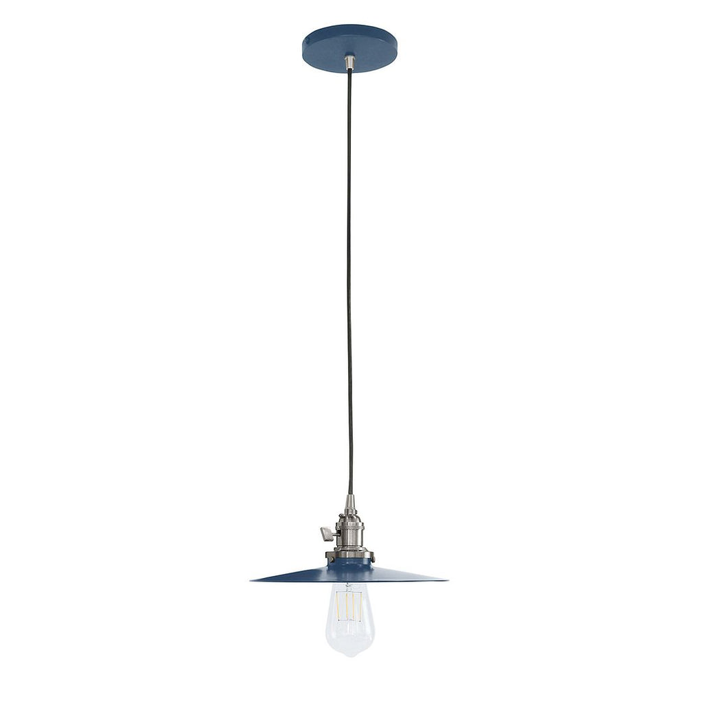 10" Uno Pendant, White Cord With Canopy, Navy With Brushed Nickel Hardware - PEB403-50-96-C21