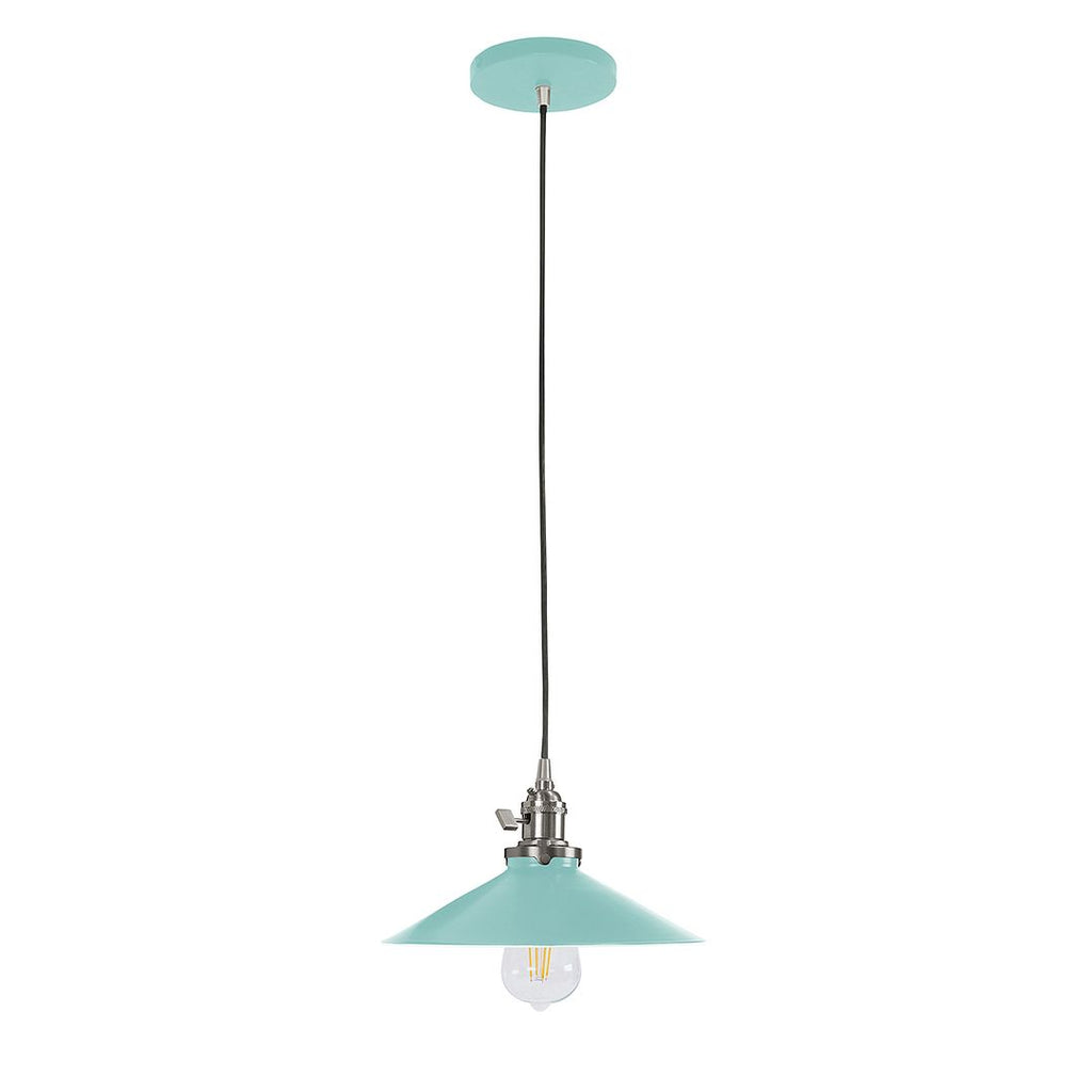 Uno 10" Pendant, Sea Green With Brushed Nickel Hardware - PEB404-48-96