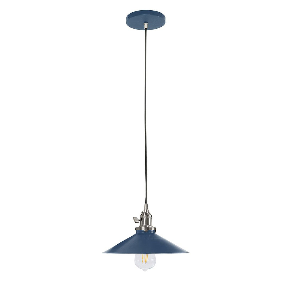 Uno 10" Pendant, Navy With Brushed Nickel Hardware - PEB404-50-96