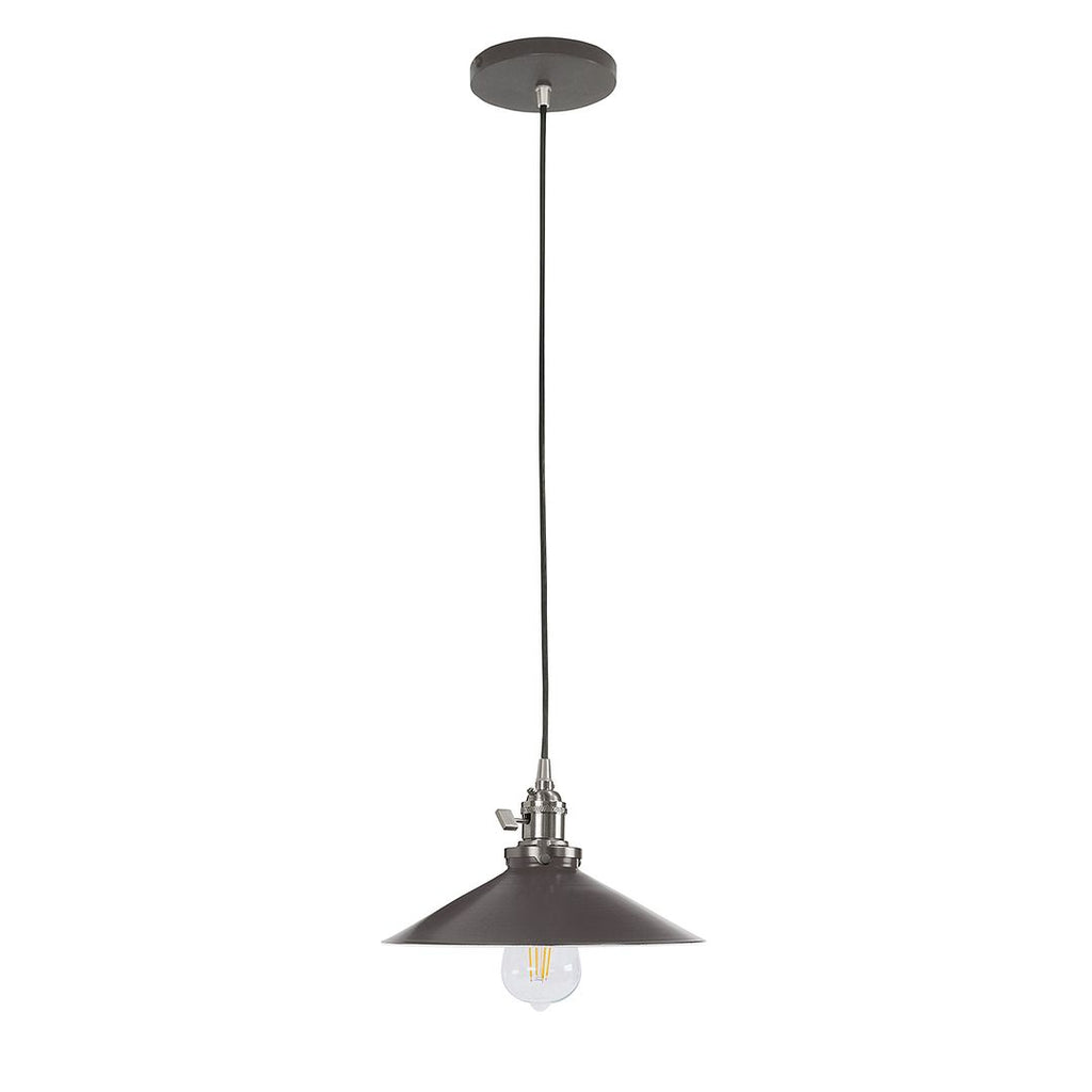 Uno 10" Pendant, Architectural Bronze With Brushed Nickel Hardware - PEB404-51-96