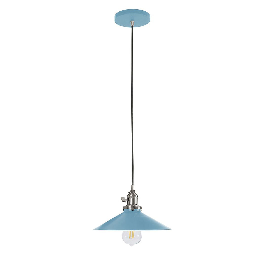 Uno 10" Pendant, Light Blue With Brushed Nickel Hardware - PEB404-54-96