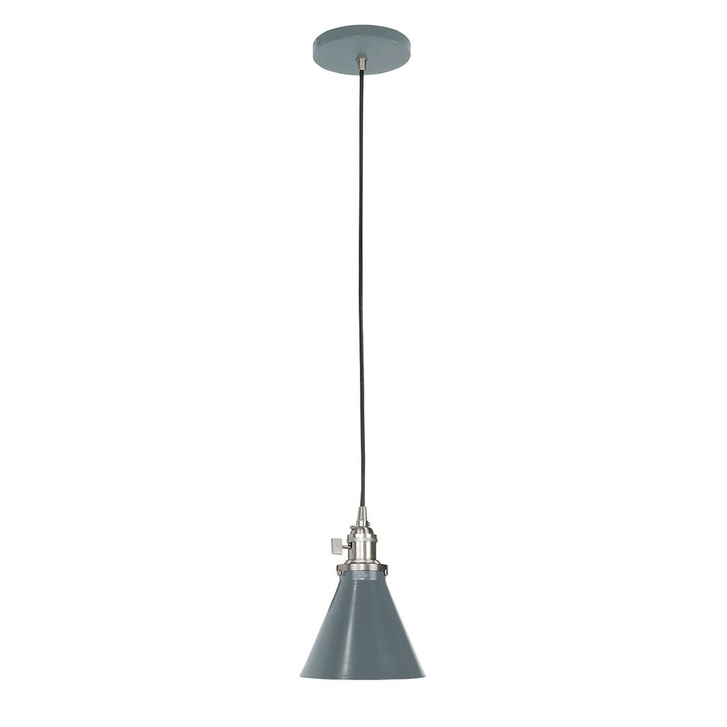 Uno 6" Pendant, Slate Gray With Brushed Nickel Hardware - PEB405-40-96