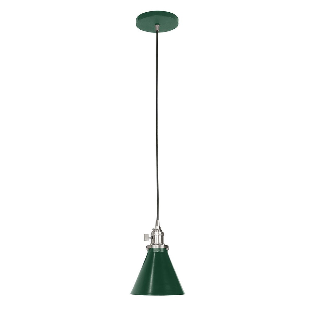 Uno 6" Pendant, Forest Green With Brushed Nickel Hardware - PEB405-42-96