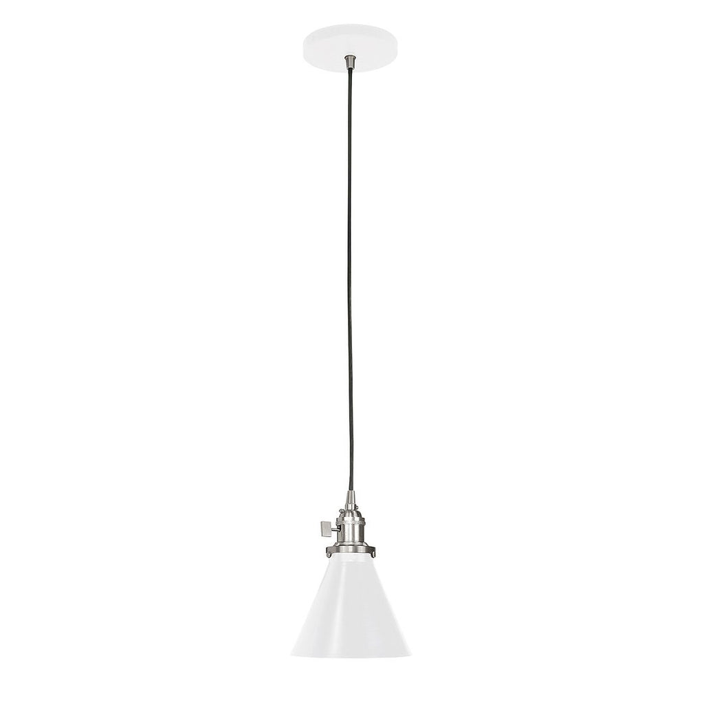 Uno 6" Pendant, White With Brushed Nickel Hardware - PEB405-44-96