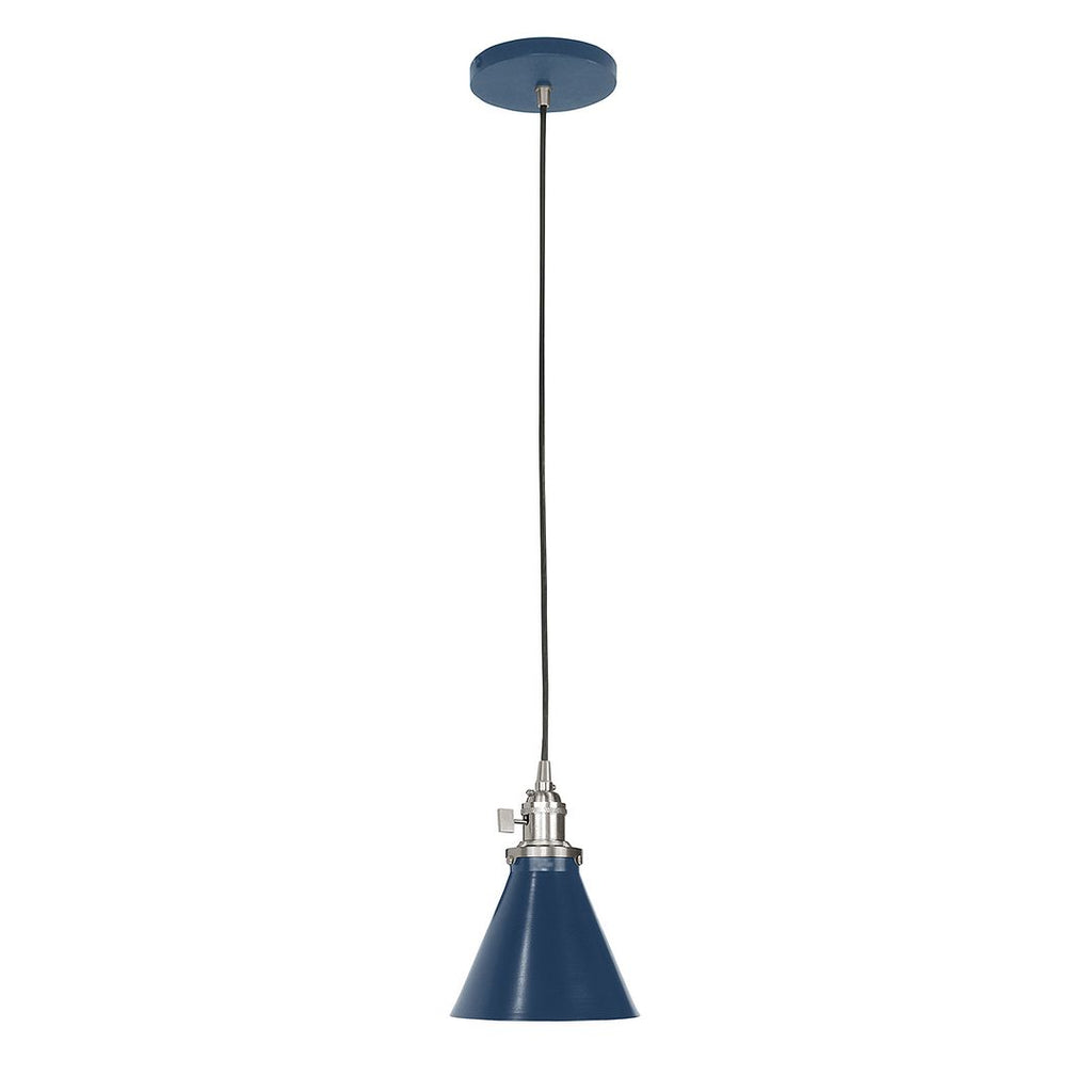 Uno 6" Pendant, Navy With Brushed Nickel Hardware - PEB405-50-96