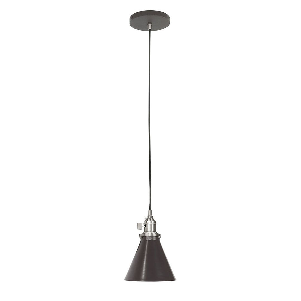 Uno 6" Pendant, Architectural Bronze With Brushed Nickel Hardware - PEB405-51-96