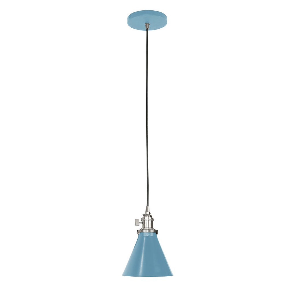 Uno 6" Pendant, Light Blue With Brushed Nickel Hardware - PEB405-54-96