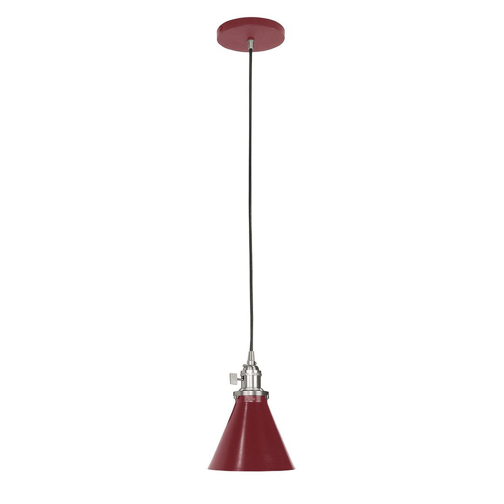 Uno 6" Pendant, Barn Red With Brushed Nickel Hardware - PEB405-55-96