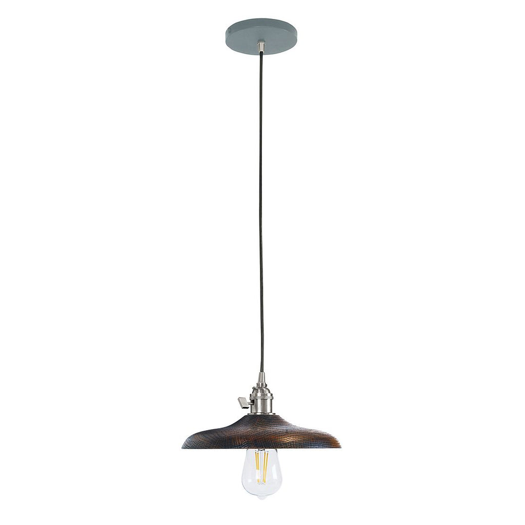 10" Uno Pendant, White Cord With Canopy, Slate Gray With Brushed Nickel Hardware - PEB410-40-96-C21