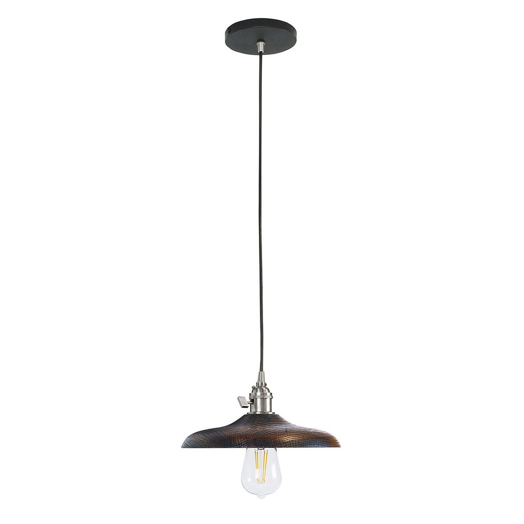 Uno 10" Pendant, With Wood Shade, Black With Brushed Nickel Hardware - PEB410-41-96