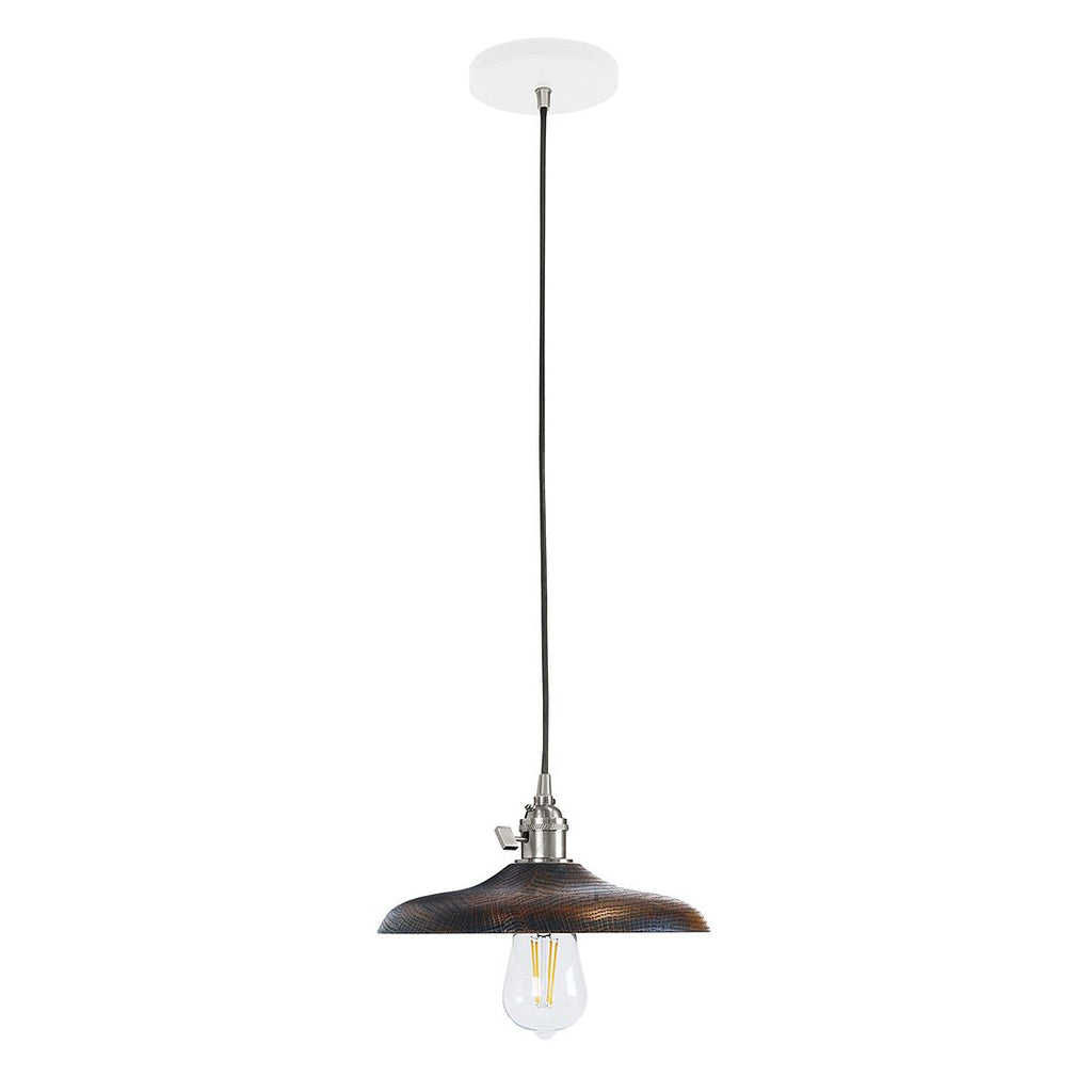 10" Uno Pendant, White Cord With Canopy, White With Brushed Nickel Hardware - PEB410-44-96-C21