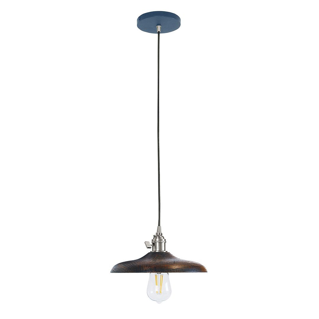 10" Uno Pendant, White Cord With Canopy, Navy With Brushed Nickel Hardware - PEB410-50-96-C21