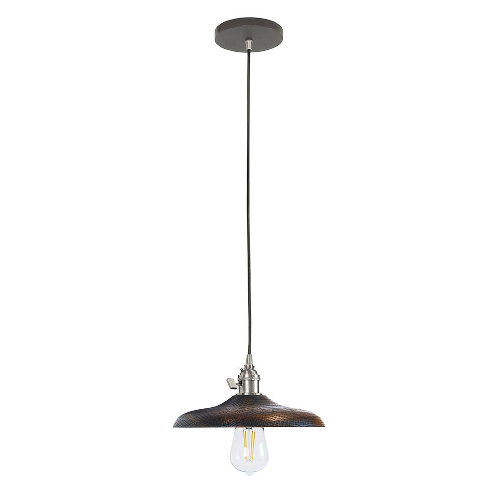 10" Uno Pendant, White Cord With Canopy, Architectural Bronze With Brushed Nickel Hardware - PEB410-51-96-C21