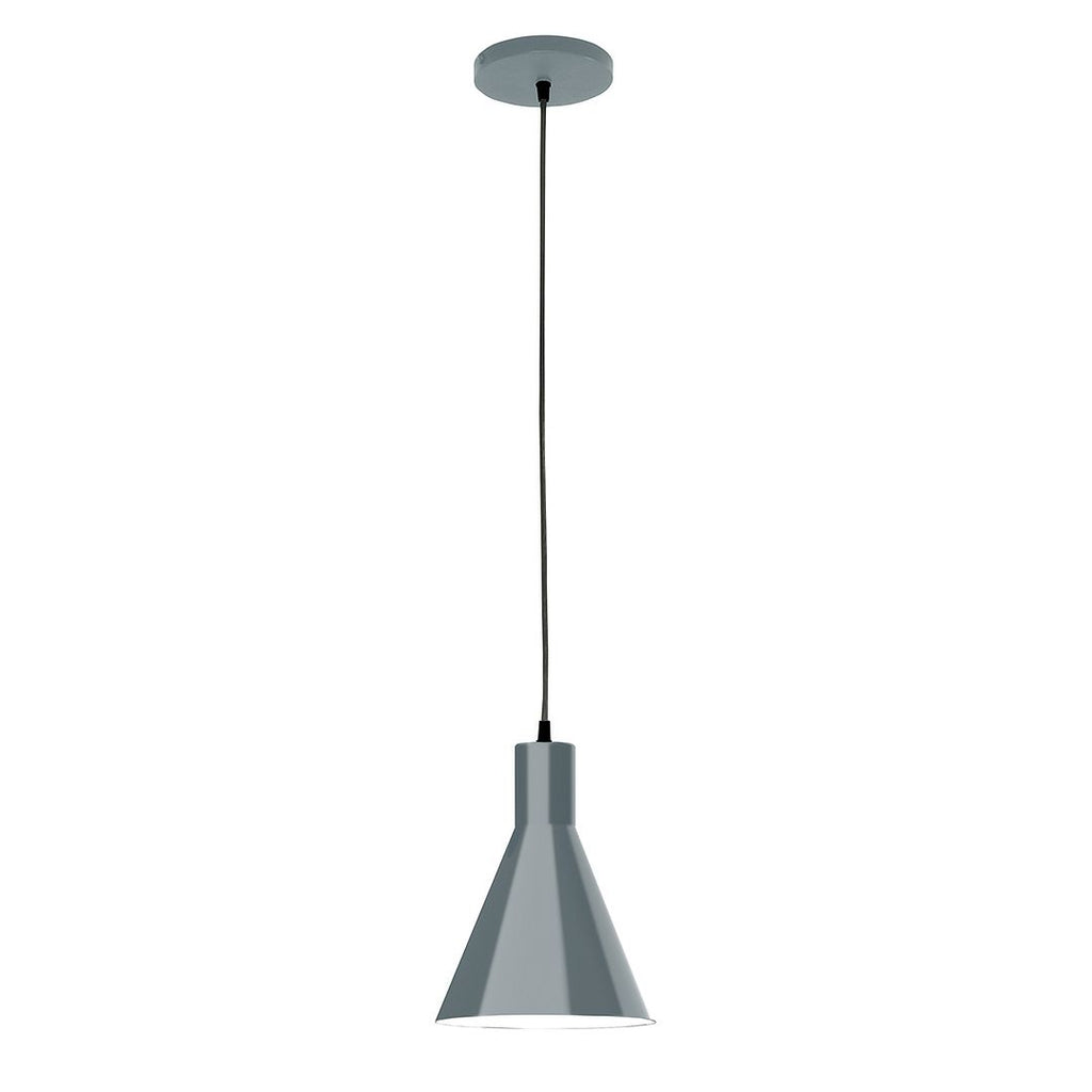 8" J-Series Shade, Black Cord With Canopy, Slate Gray - PEB416-40