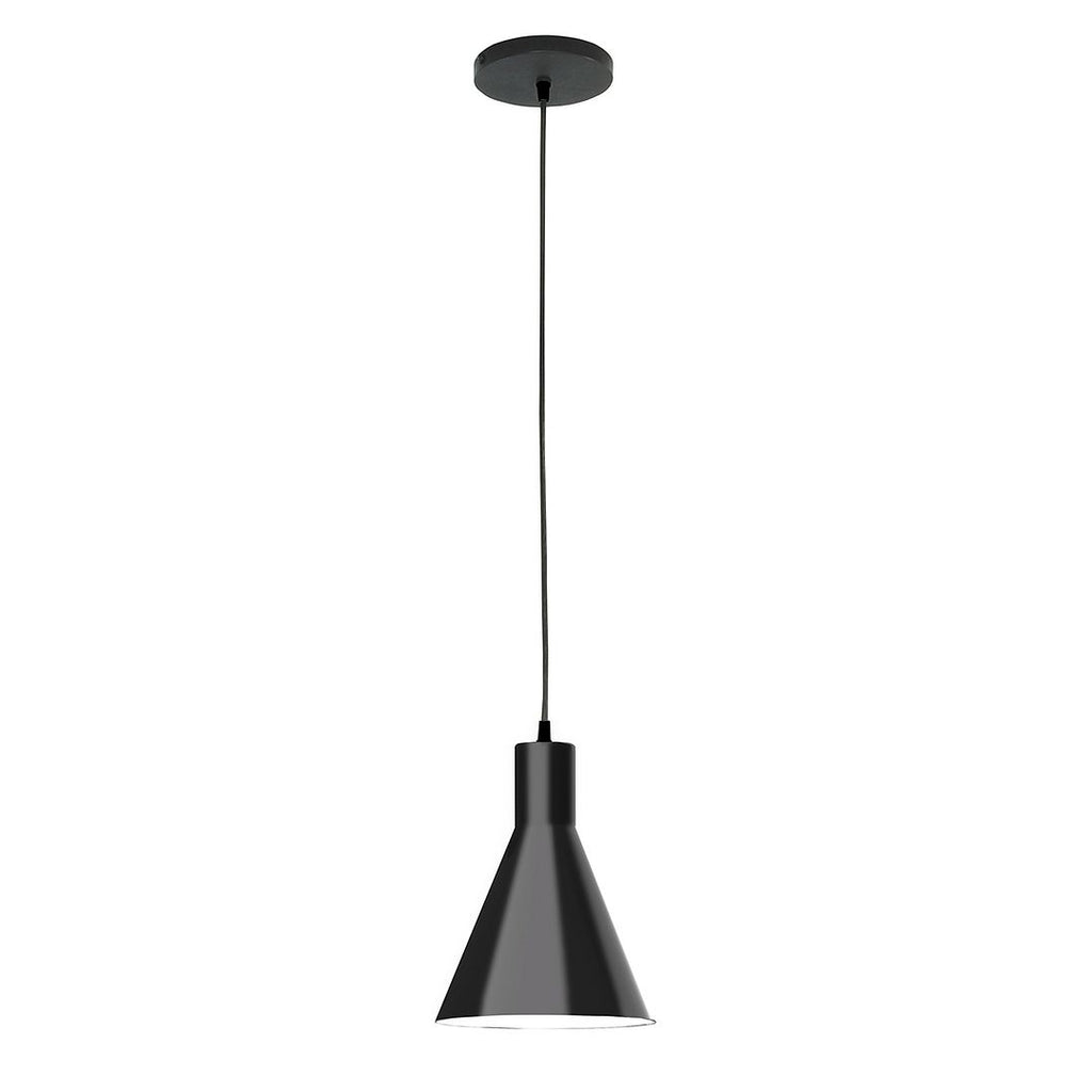 8" J-Series Shade, Black Cord With Canopy, Black - PEB416-41