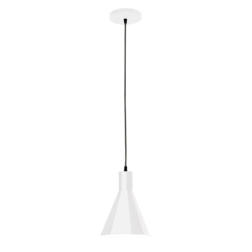 8" J-Series Shade, Black Cord With Canopy, White - PEB416-44