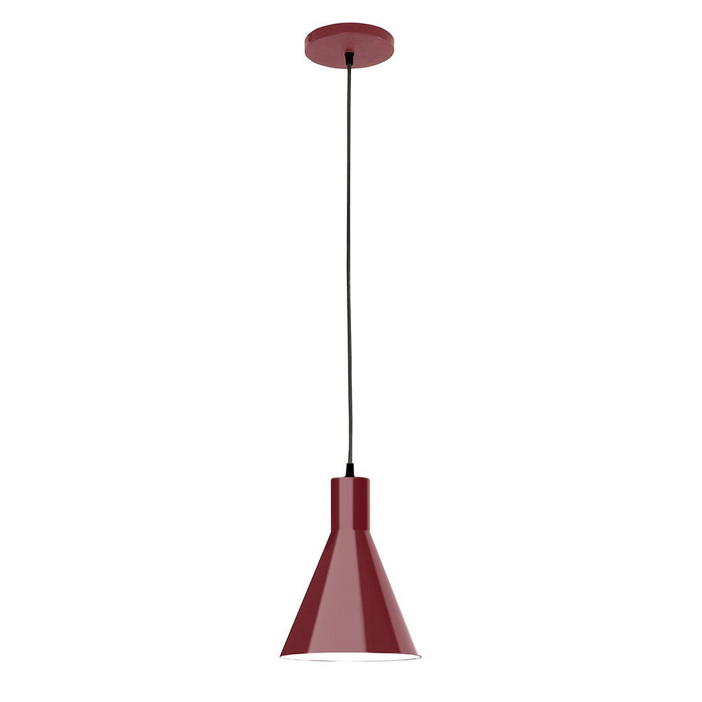 8" J-Series Shade, Black Cord With Canopy, Barn Red - PEB416-55