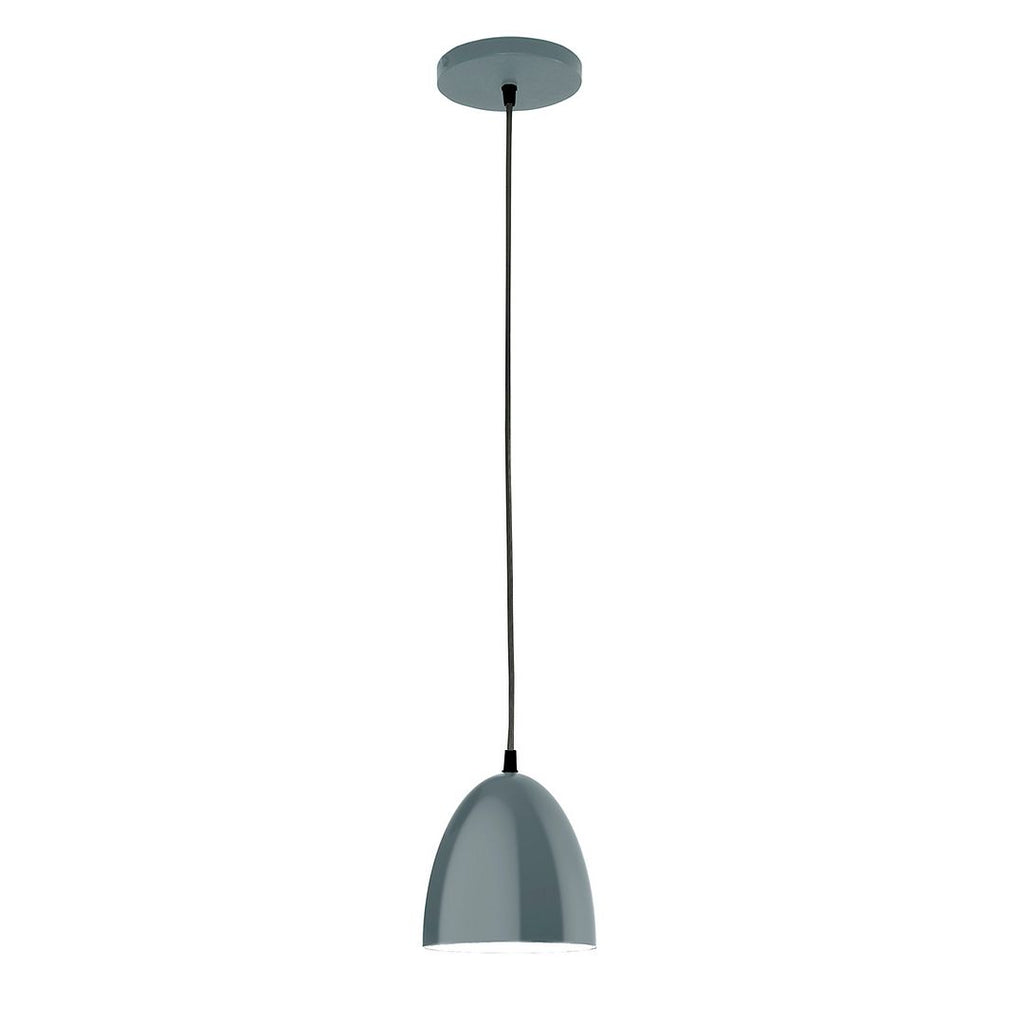 6" J-Series Shade, Black Cord With Canopy, Slate Gray - PEB417-40