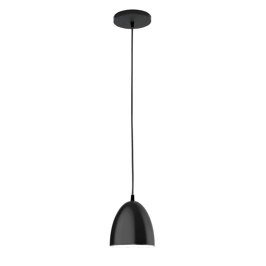 6" J-Series Shade, Black Cord With Canopy, Black - PEB417-41