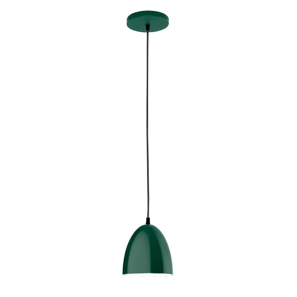 6" J-Series Shade, Black Cord With Canopy, Forest Green - PEB417-42