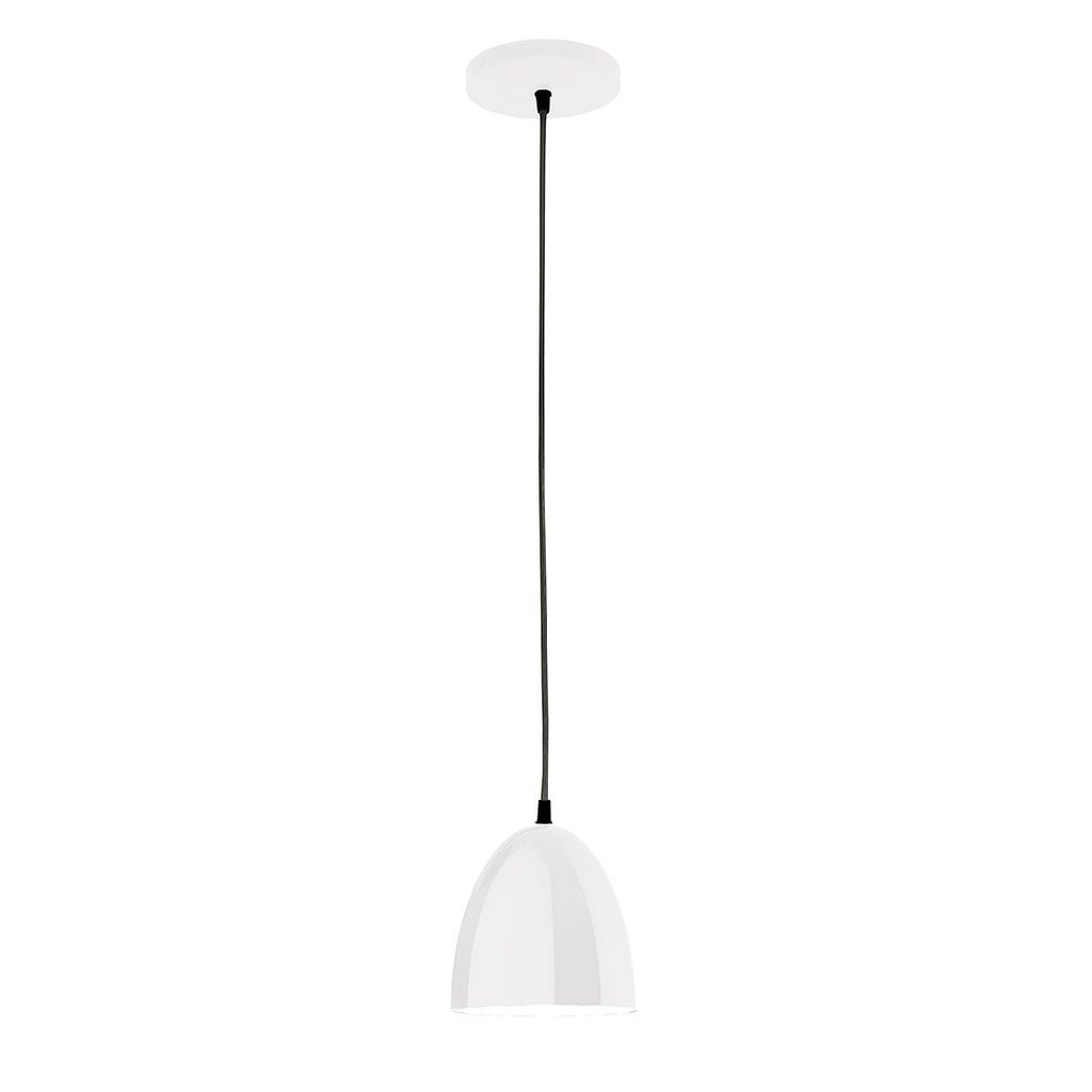 6" J-Series Shade, Black Cord With Canopy, White - PEB417-44