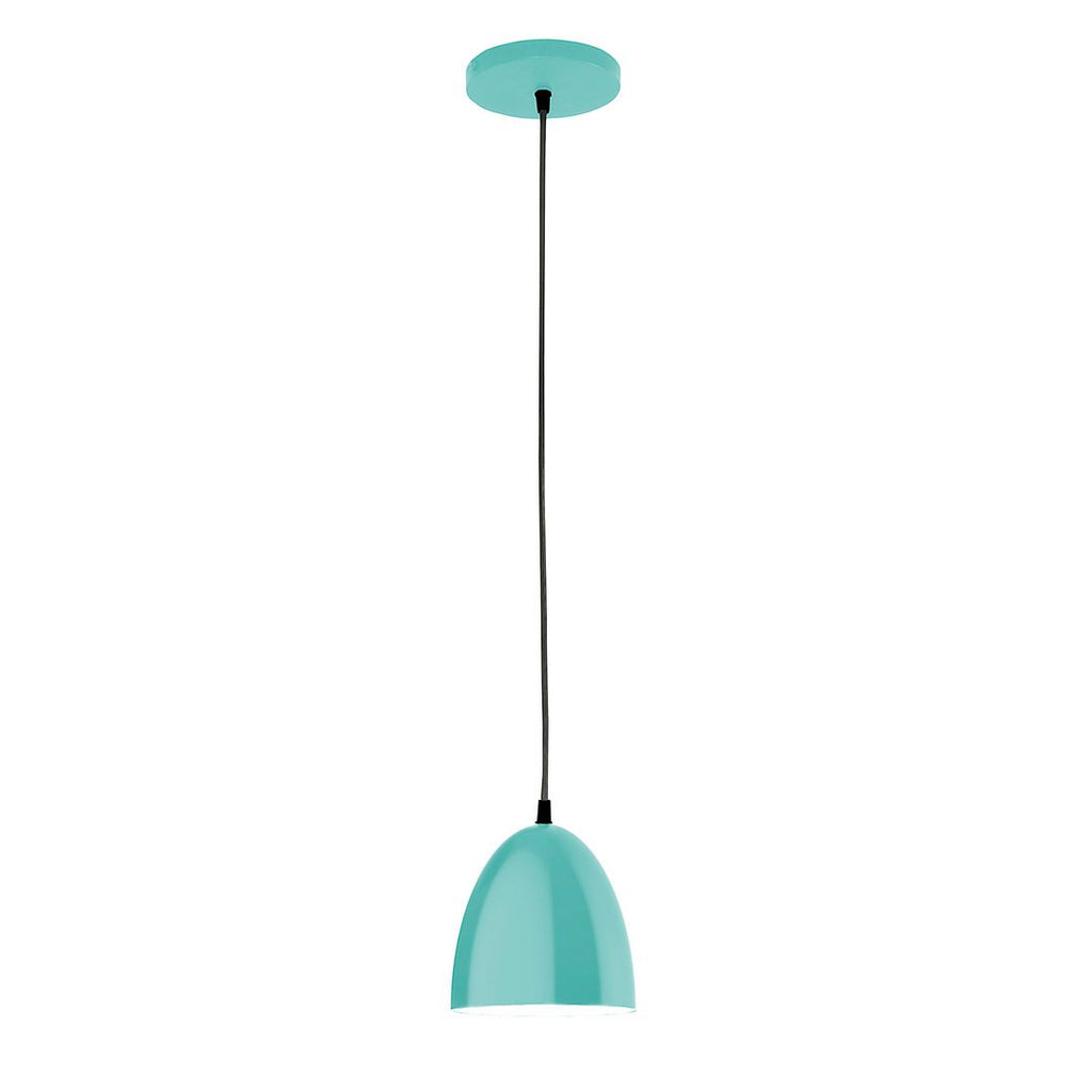 6" J-Series Shade, Black Cord With Canopy, Sea Green - PEB417-48